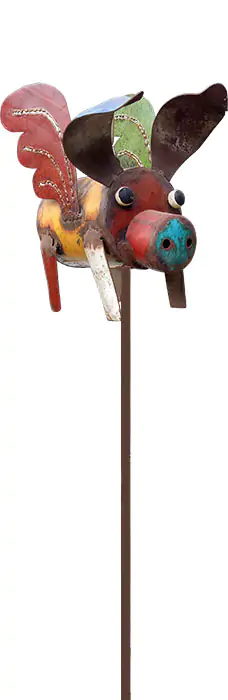  Product image 1 of the product “Pig on Metal stick 115cm Height, metal art. ”